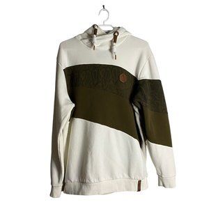 Indigo Jeancode Men's Olive Green Color Block Sweatshirt Hoodie